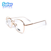 Empire - Clear Rose Gold - SaferOptics Anti Blue Light Glasses Malaysia | Adult, Customize, Empower, Medium, new, Rose Gold, Square