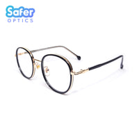 Empower - Black Gold - SaferOptics Anti Blue Light Glasses Malaysia | Adult, Black, Customize, Empower, Medium, Round