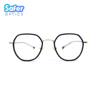 Enlighten - Black Gold - SaferOptics Anti Blue Light Glasses Malaysia | Adult, Black, Customize, Empower, Hexagon, Medium