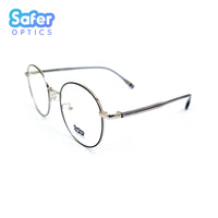 Envision - Black Silver - SaferOptics Anti Blue Light Glasses Malaysia | Adult, Black, Customize, Empower, Medium, new, Round