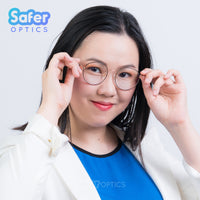 Envision - Rose Gold - SaferOptics Anti Blue Light Glasses Malaysia | Adult, Black, Customize, Empower, Medium, new, Round