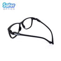 Kids F-Square - Licorice - SaferOptics Anti Blue Light Glasses Malaysia | 420Safety, Big, Black, Flex, Kids, medium, new, Square