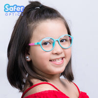 Kids Flex-O - Birthday Cake - SaferOptics Anti Blue Light Glasses Malaysia | 420Safety, Blue, Flex, Kids, medium, new, Round