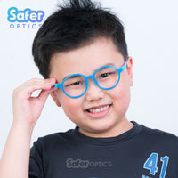 Kids Flex-O - Blue Bubbles - SaferOptics Anti Blue Light Glasses Malaysia | 420Safety, Blue, Flex, Kids, medium, new, Round