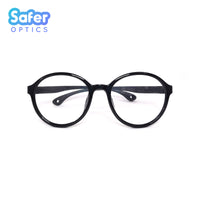 Kids Flex-O - Licorice - SaferOptics Anti Blue Light Glasses Malaysia | 420Safety, Black, Flex, Kids, medium, new, Round