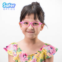 Kids Flex - Rose Pink - SaferOptics Anti Blue Light Glasses Malaysia | 420Safety, Flex, Kids, Medium, Oval, Pink, preorder, Small