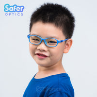 Kids Flex - Sky Blue - SaferOptics Anti Blue Light Glasses Malaysia | 420Safety, Blue, Flex, Kids, Medium, Oval, Small