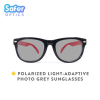 Kids Wayfarer Sunglasses - Black Cherry - SaferOptics Anti Blue Light Glasses Malaysia | Black, Kids, Medium, Square, Sunglasses, Wayfarer