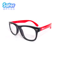 Kids Mini Wayfarer - Black Cherry - SaferOptics Anti Blue Light Glasses Malaysia | 420Safety, Black, Kids, Medium, preorder, Square, Wayfarer
