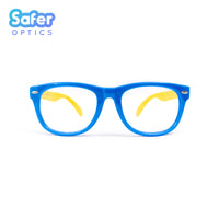 Kids Mini Wayfarer - Blue Hero - SaferOptics Anti Blue Light Glasses Malaysia | 420Safety, Blue, Kids, Medium, Square, Wayfarer