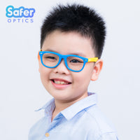 Kids Mini Wayfarer - Blue Hero - SaferOptics Anti Blue Light Glasses Malaysia | 420Safety, Blue, Kids, Medium, Square, Wayfarer