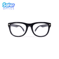 Kids Mini Wayfarer - Licorice - SaferOptics Anti Blue Light Glasses Malaysia | 420Safety, Black, Kids, Medium, preorder, Square, Wayfarer