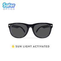 Kids Mini Wayfarer Sunglasses - Licorice - SaferOptics Anti Blue Light Glasses Malaysia | Black, Kids, Medium, Square, Sunglasses, Wayfarer
