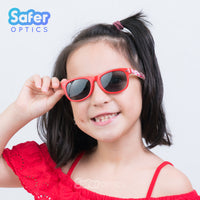Kids Mini Wayfarer Sunglasses - Camo Strawberry - SaferOptics Anti Blue Light Glasses Malaysia | Kids, Medium, new, Red, Square, Sunglasses, Wayfarer