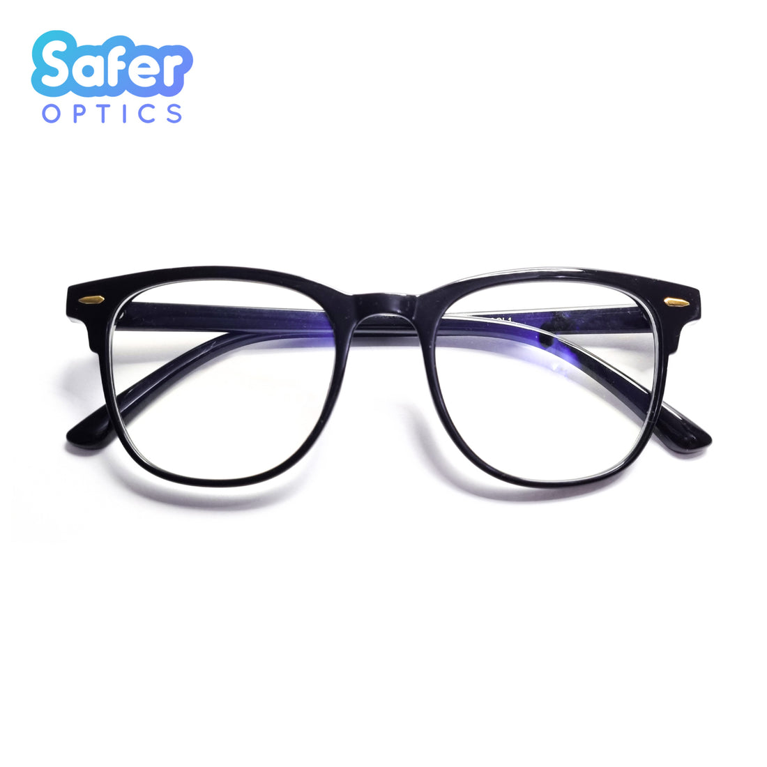 Pacific - Black - SaferOptics Anti Blue Light Glasses Malaysia | Adult, Black, Customize, Large, Lightweight, new, Pacific, Square