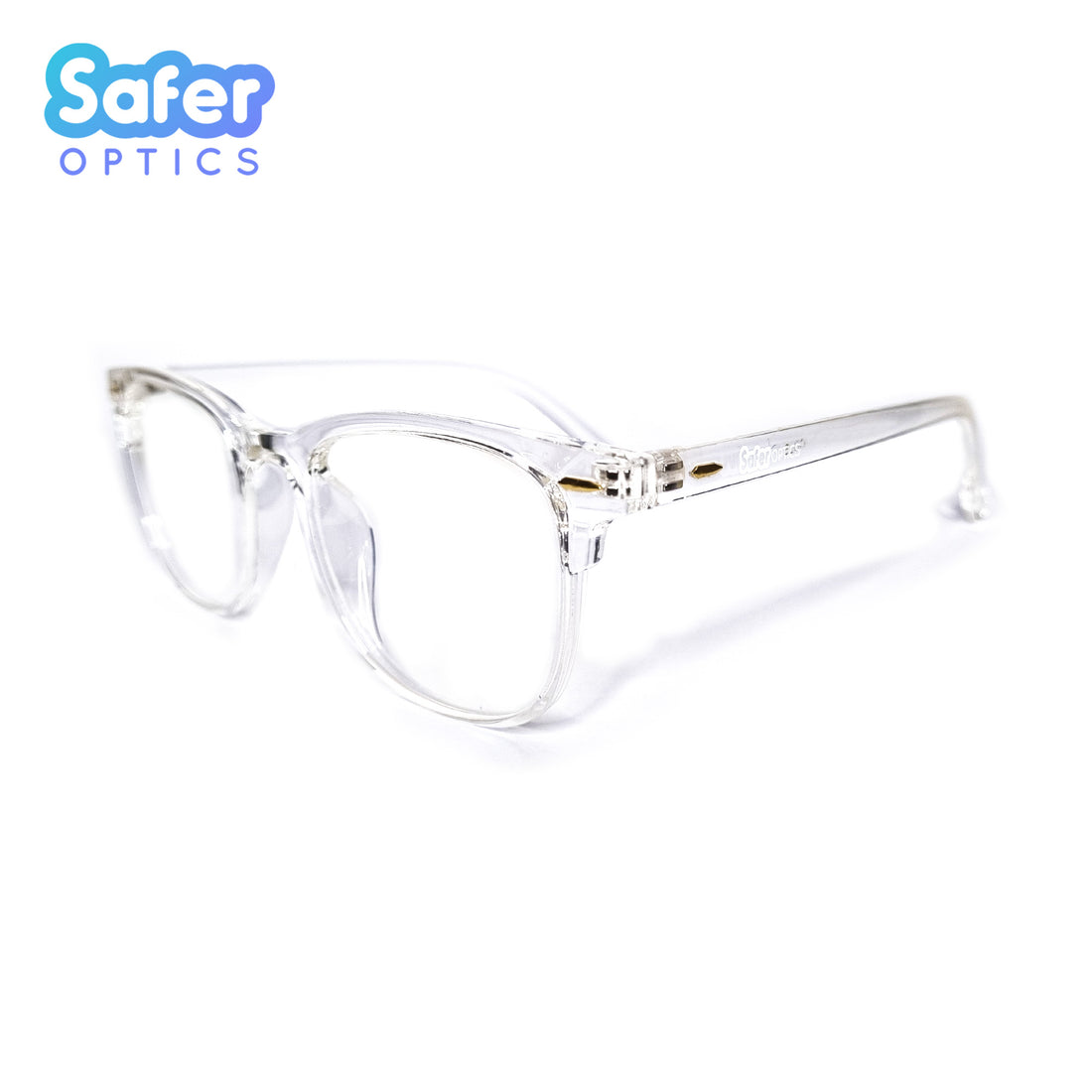 Pacific - Crystal Clear - SaferOptics Anti Blue Light Glasses Malaysia | Adult, Customize, Large, Lightweight, new, Pacific, Square, White