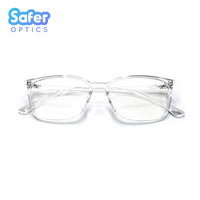 Perspective - Crystal Clear - SaferOptics Anti Blue Light Glasses Malaysia | Adult, Customize, Lightweight, Medium, Perspective, Rectangle, Small, White