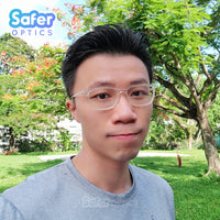 Perspective - Crystal Clear - SaferOptics Anti Blue Light Glasses Malaysia | Adult, Customize, Lightweight, Medium, Perspective, Rectangle, Small, White