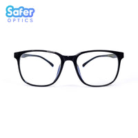 Presley - Black - SaferOptics Anti Blue Light Glasses Malaysia | Adult, Black, Customize, Large, Lightweight, new, Prescription, Presley, Square