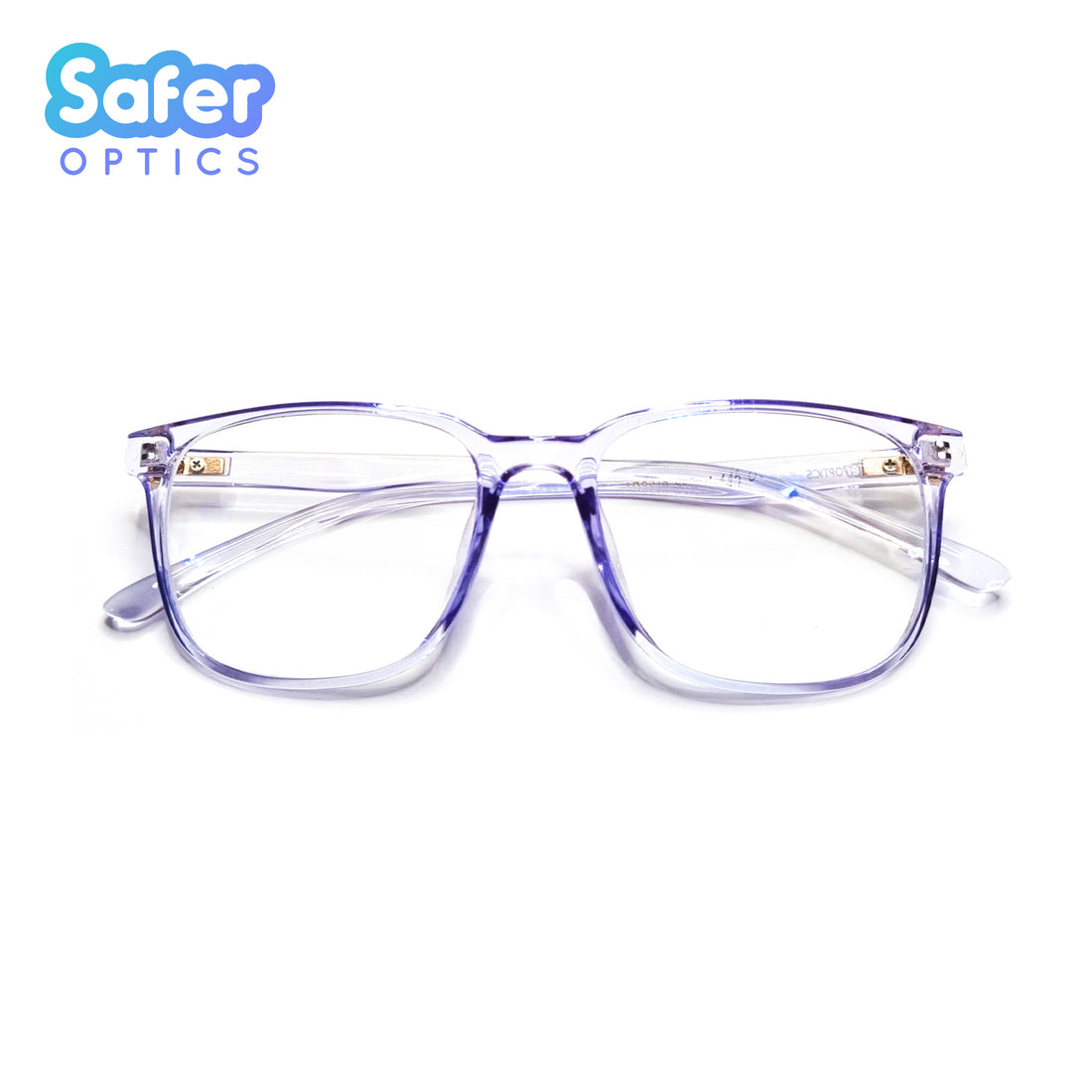 Presley - Ice Blue - SaferOptics Anti Blue Light Glasses Malaysia | Adult, Blue, Customize, Large, Lightweight, new, Prescription, Presley, Square, White