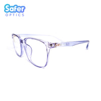 Presley - Ice Blue - SaferOptics Anti Blue Light Glasses Malaysia | Adult, Blue, Customize, Large, Lightweight, new, Prescription, Presley, Square, White