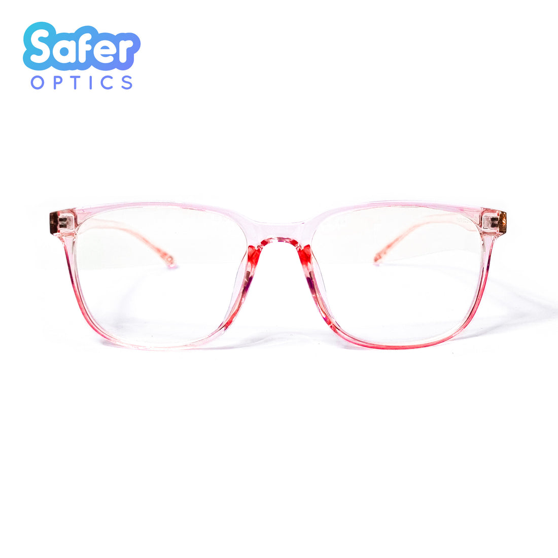 Presley - Rosé - SaferOptics Anti Blue Light Glasses Malaysia | Adult, Customize, Large, Lightweight, new, Pink, Prescription, Presley, Square, White