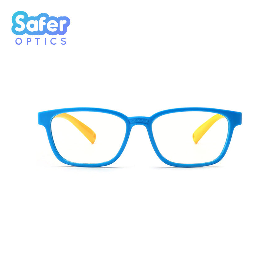 Kids Rectangle Anti-Blue Light Glasses Blue Hero – SaferOptics