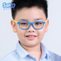 Kids Rectangle - Blue Hero - SaferOptics Anti Blue Light Glasses Malaysia | 420Safety, Blue, Kids, Rectangle, Small