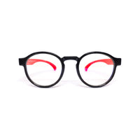 Kids Round - Black Cherry - SaferOptics Anti Blue Light Glasses Malaysia | 420Safety, Black, Kids, Round, Small