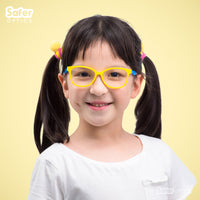 Kids Square - Lemonade - SaferOptics Anti Blue Light Glasses Malaysia | 420Safety, Kids, Medium, Square, Yellow