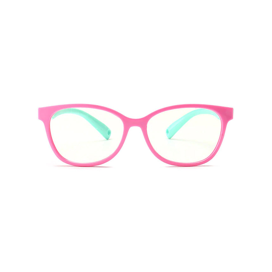 Kids Square - Bubble Gum - SaferOptics Anti Blue Light Glasses Malaysia | 420Safety, Kids, Medium, Pink, Square