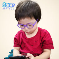Kids Mini Flex - Purple - SaferOptics Anti Blue Light Glasses Malaysia | 420Safety, Flex, Kids, new, Oval, Purple, Round, Small, Toddlers