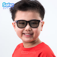 Kids Wayfarer Sunglasses - Black Cherry - SaferOptics Anti Blue Light Glasses Malaysia | Black, Kids, Medium, Square, Sunglasses, Wayfarer