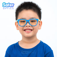 Kids Wayfarer - Blue Hero - SaferOptics Anti Blue Light Glasses Malaysia | 420Safety, Big, Blue, Kids, Square, Wayfarer