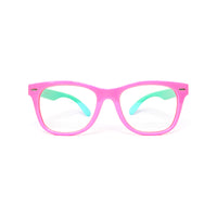 Kids Wayfarer - Bubble Gum - SaferOptics Anti Blue Light Glasses Malaysia | 420Safety, Big, Kids, Pink, Square, Wayfarer