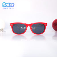 Kids Mini Wayfarer Sunglasses - Camo Strawberry - SaferOptics Anti Blue Light Glasses Malaysia | Kids, Medium, new, Red, Square, Sunglasses, Wayfarer
