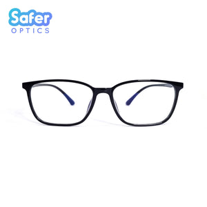 Perspective - Black - SaferOptics Anti Blue Light Glasses Malaysia | Adult, Black, Customize, Lightweight, Medium, Perspective, Rectangle, Small