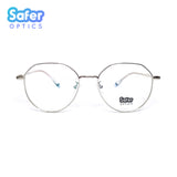 Executive - Clear Silver - SaferOptics Anti Blue Light Glasses Malaysia | Adult, Customize, Empower, Medium, new, Round, White