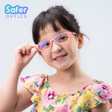 Kids Flex - Cotton Candy - SaferOptics Anti Blue Light Glasses Malaysia | 420Safety, Flex, Kids, last, Medium, Oval, Pink, Small