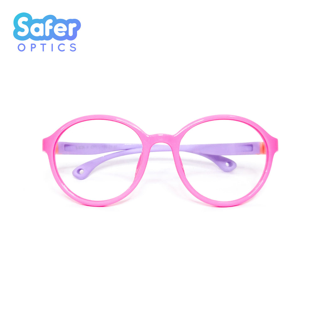 Kids Flex-O - Candy Pink - SaferOptics Anti Blue Light Glasses Malaysia | 420Safety, Flex, Kids, medium, new, Pink, Round