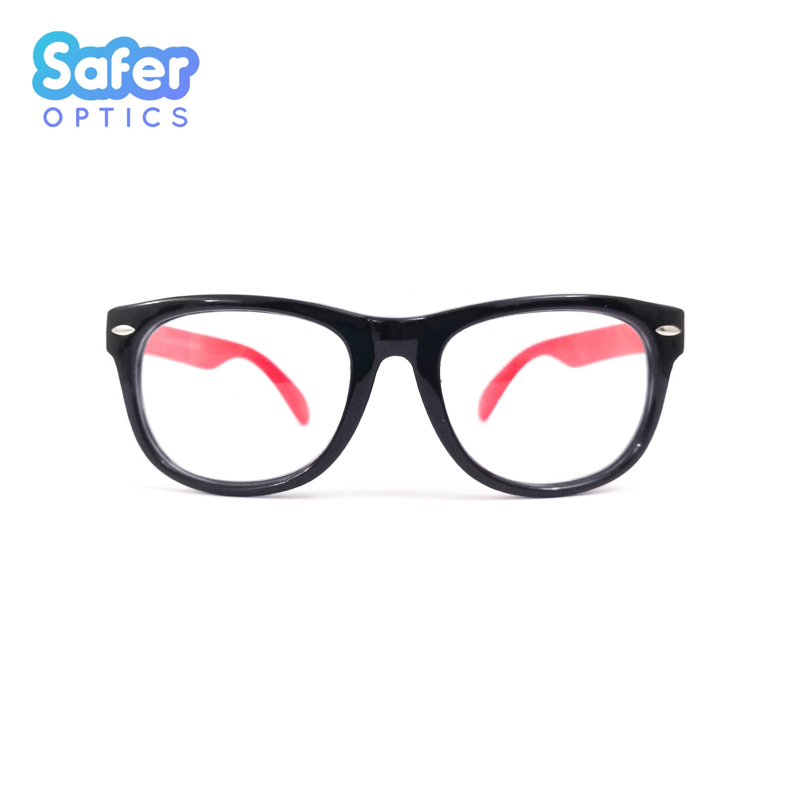 Kids Mini Wayfarer - Black Cherry - SaferOptics Anti Blue Light Glasses Malaysia | 420Safety, Black, Kids, Medium, preorder, Square, Wayfarer