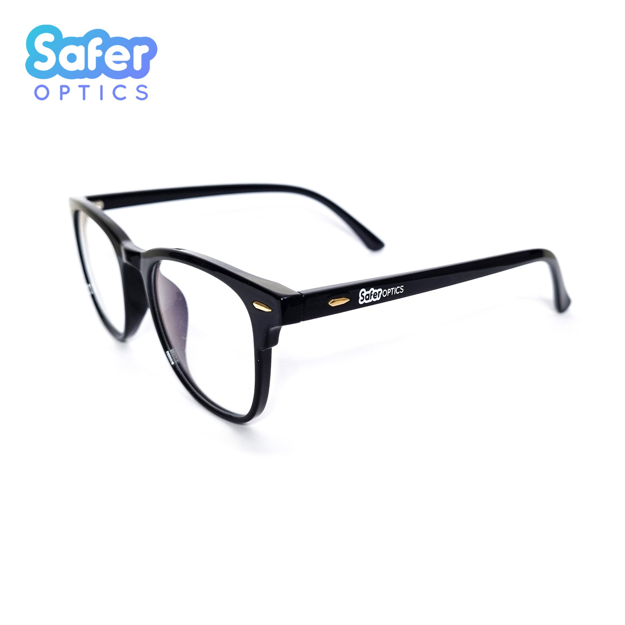 Pacific - Black - SaferOptics Anti Blue Light Glasses Malaysia | Adult, Black, Customize, Large, Lightweight, new, Pacific, Square