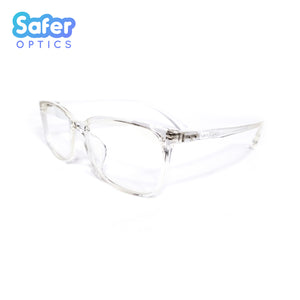 Perspective - Crystal Clear - SaferOptics Anti Blue Light Glasses Malaysia | Adult, Customize, Lightweight, Medium, Perspective, Rectangle, Small, White