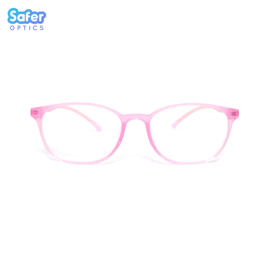 Pioneer - Pink Blush - SaferOptics Anti Blue Light Glasses Malaysia | Adult, Big, Customize, Lightweight, Medium, Pink, Pioneer, Small, Square