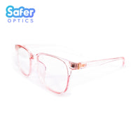 Presley - Rosé - SaferOptics Anti Blue Light Glasses Malaysia | Adult, Customize, Large, Lightweight, new, Pink, Prescription, Presley, Square, White