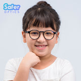 Kids Round - Licorice - SaferOptics Anti Blue Light Glasses Malaysia | 420Safety, Black, Kids, Round, Small