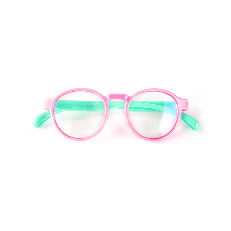Kids Round - Bubble Gum - SaferOptics Anti Blue Light Glasses Malaysia | 420Safety, Kids, Pink, Round, Small