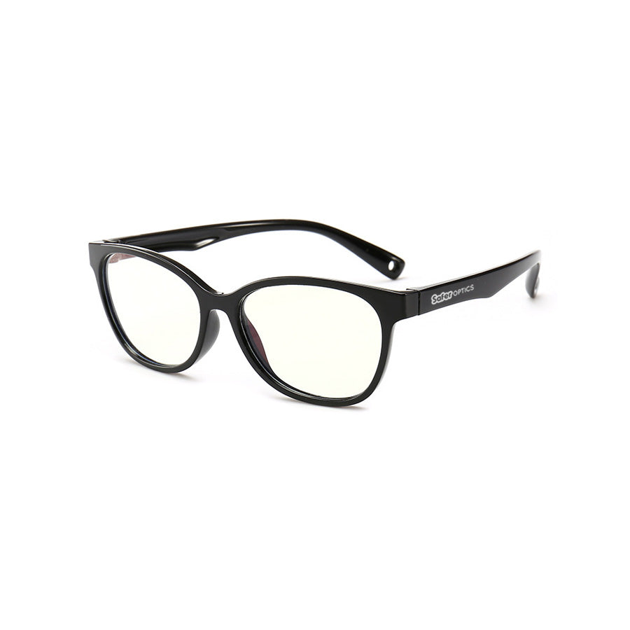 Kids Square - Licorice - SaferOptics Anti Blue Light Glasses Malaysia | 420Safety, Black, Kids, Medium, Square