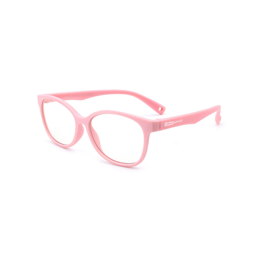 Kids Square - Cotton Candy - SaferOptics Anti Blue Light Glasses Malaysia | 420Safety, Kids, Medium, Pink, Square