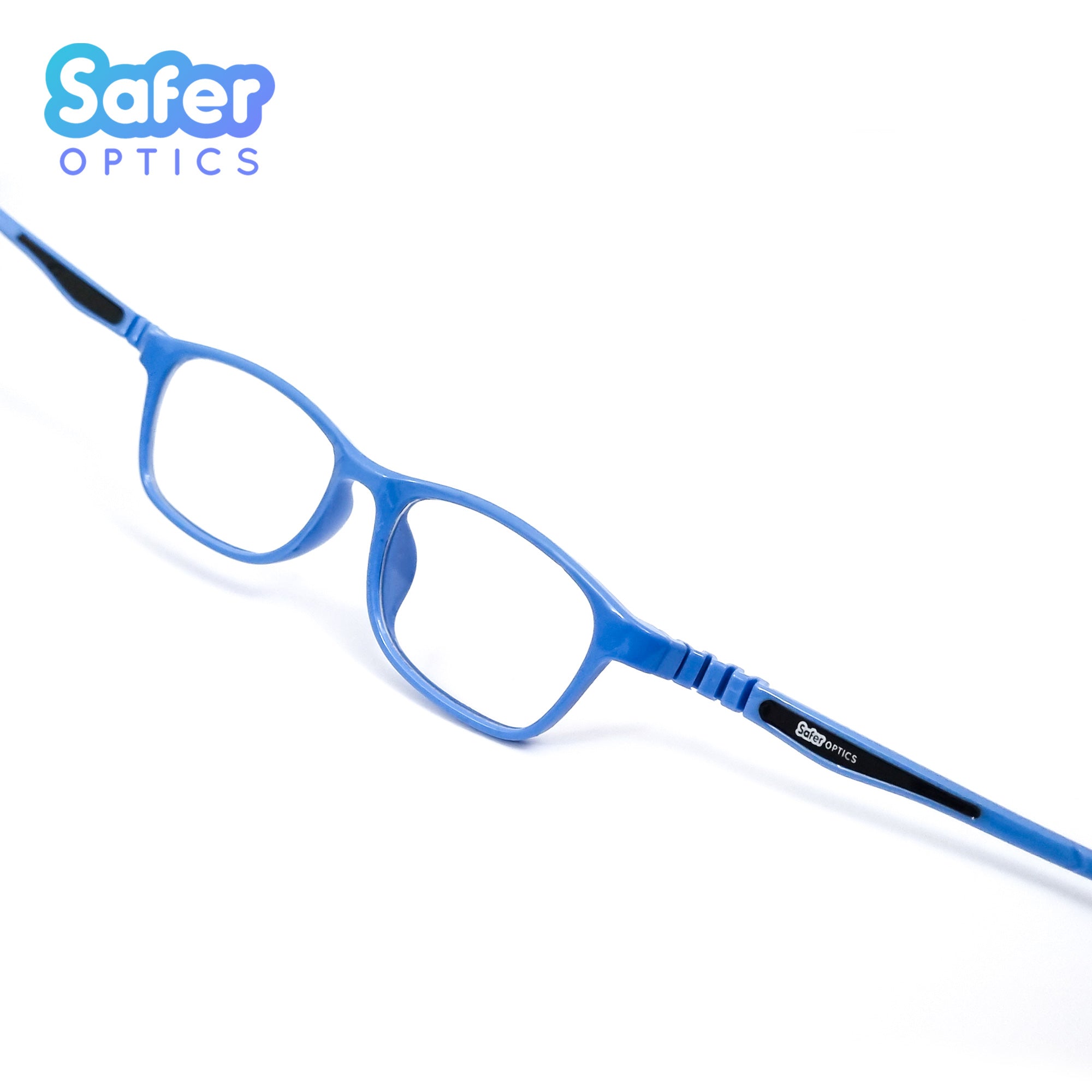 Kids Ultra Flex Rectangle - Sky Blue - SaferOptics Anti Blue Light Glasses Malaysia | 420Safety, Blue, Flex, Kids, new, Rectangle, Small